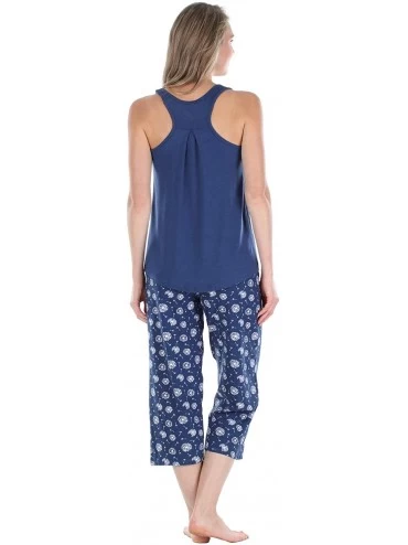 Sets Women's Sleepwear Jersey Lightweight Capri Pajama Set - Tank Top Set - Dandelion - CT18ILRT9CX $26.54