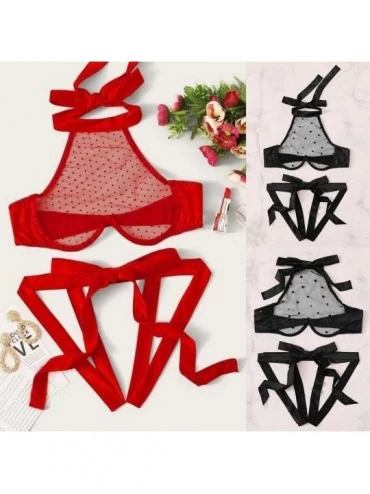 Bras Women Lingerie Sexy Sets Lingerie Corset Lace Underwire Racy Muslin Sleepwear Underwear Tops+Briefs - Red - CK196C2IY6O ...