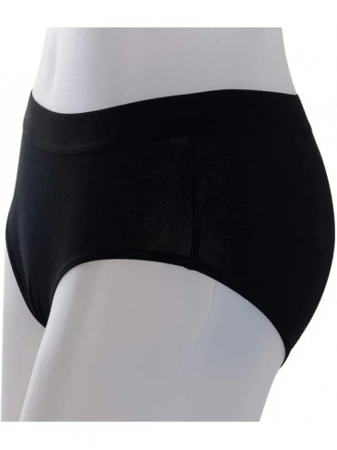 Panties Women's Mid Waist Stretch Cotton Soft Underwear Bikini Briefs Panties - Black 1 Pack - CT196SELATK $11.39