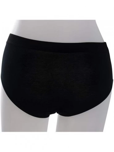 Panties Women's Mid Waist Stretch Cotton Soft Underwear Bikini Briefs Panties - Black 1 Pack - CT196SELATK $11.39