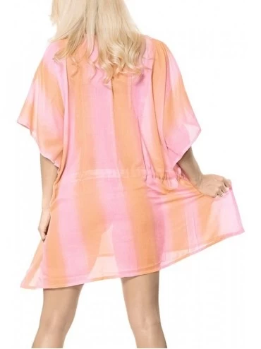 Nightgowns & Sleepshirts Women's Midi Beach Dress Boho Flowy Party Dress Tunic T-Shirt Printed - Pink_r688 - CV12O5OG877 $26.95