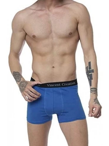 Boxer Briefs 6 Pack Men's Underwear Boxer Briefs Boxer Shorts Soft Cotton Trunks - Nebulas Blue - C218YC6ADSM $20.35