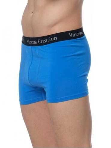 Boxer Briefs 6 Pack Men's Underwear Boxer Briefs Boxer Shorts Soft Cotton Trunks - Nebulas Blue - C218YC6ADSM $20.35