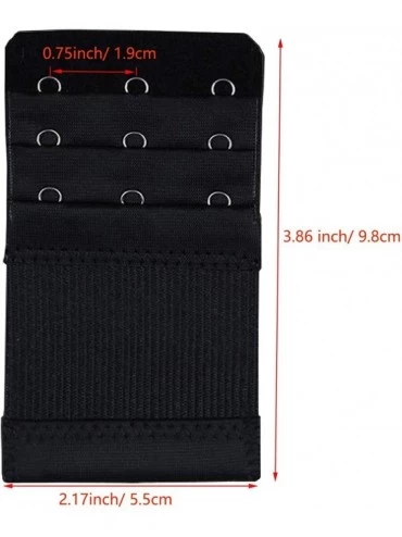 Accessories Bra Extender 3 Hooks 3 Rows Elastic Bra Band Hook Strap Extensions for Women Pack of 4 - Black - CY18S56MTMA $9.86