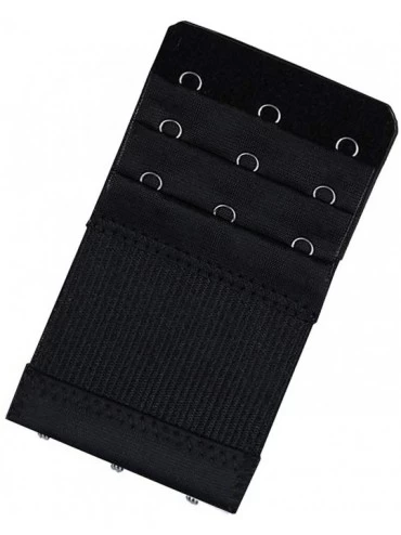 Accessories Bra Extender 3 Hooks 3 Rows Elastic Bra Band Hook Strap Extensions for Women Pack of 4 - Black - CY18S56MTMA $9.86