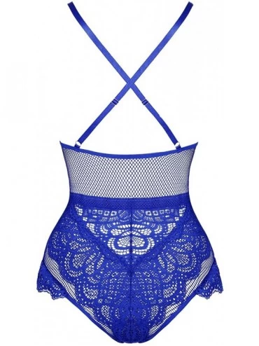 Baby Dolls & Chemises Women Sexy Bodysuit Lingerie Set Lace Babydoll Chemise with Garter Belts - Z-royal Blue - C618Z0GK2NL $...