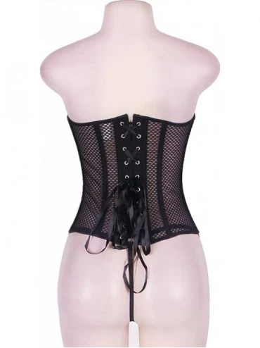 Bustiers & Corsets Women's Underbust Corset Lace up Busiter Shaper for Weight Loss - Black - CF12K4S931V $18.16