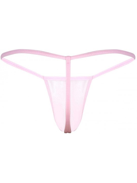 Men's Sheer Mesh See Through Thongs G-String Low Rise Underwear T-Back ...