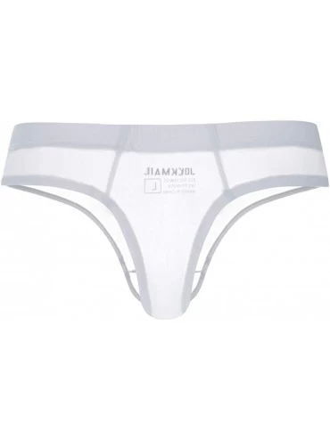 Briefs Mens Sexy Pants Ice Silk Soft Panties- Breathable Solid Color T-Back Ultrathin Translucent Underpants - White - CE194T...