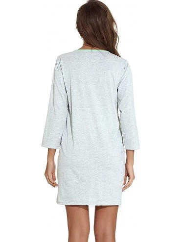 Nightgowns & Sleepshirts Women Nursing Nightgowns Maternity Long Sleeve Button Up Sleepwear Cute Pregnancy Breastfeeding Dres...