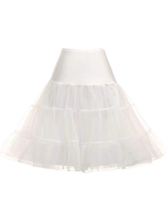 Slips Vintage Women's 50s Petticoat Skirts Crinoline Tutu Crinoline Underskirts - Ivory - C7188N9MSN3 $13.30