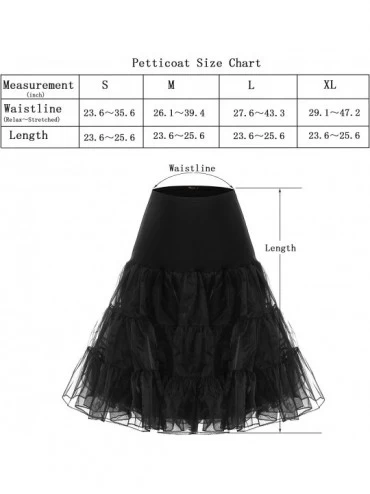 Slips Vintage Women's 50s Petticoat Skirts Crinoline Tutu Crinoline Underskirts - Ivory - C7188N9MSN3 $13.30