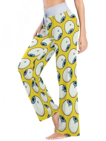 Bottoms Eyeballs On Yellow Women's Pajama Pants Comfy Drawstring Lounge Pants Sleepwear - C319DSWOUG4 $31.60