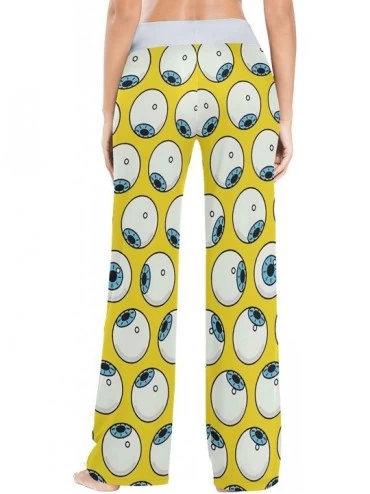 Bottoms Eyeballs On Yellow Women's Pajama Pants Comfy Drawstring Lounge Pants Sleepwear - C319DSWOUG4 $31.60