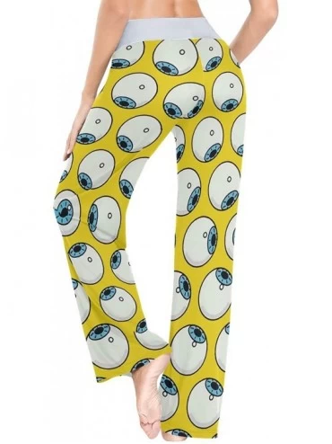 Bottoms Eyeballs On Yellow Women's Pajama Pants Comfy Drawstring Lounge Pants Sleepwear - C319DSWOUG4 $31.60