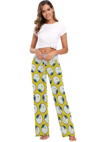 Bottoms Eyeballs On Yellow Women's Pajama Pants Comfy Drawstring Lounge Pants Sleepwear - C319DSWOUG4 $31.60