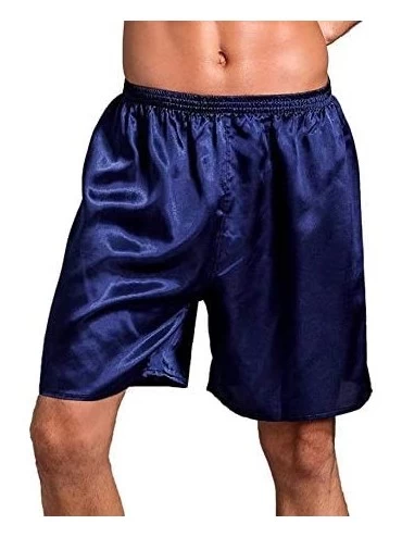 Sleep Bottoms Mens Sleepwear Satin Silk Underwear Boxers Shorts Nightwear Pajamas Bottom Pants S-XXXL - 3-pack red+grey+blue ...