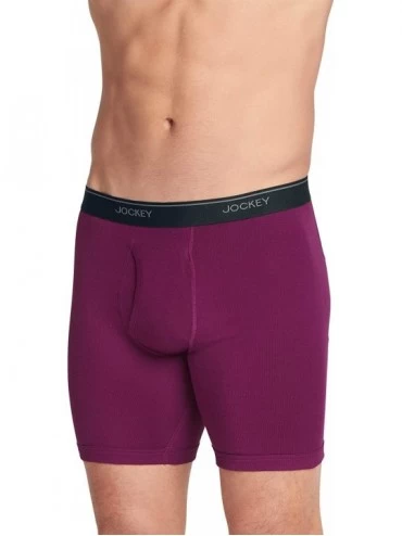 Boxer Briefs Men's Underwear Staycool Midway Brief - 3 Pack - Plum Wine/ Black & Teal Stripe/ Navy - CU195EO5OZA $19.48