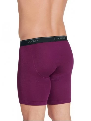 Boxer Briefs Men's Underwear Staycool Midway Brief - 3 Pack - Plum Wine/ Black & Teal Stripe/ Navy - CU195EO5OZA $19.48