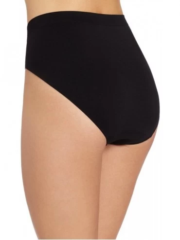 Panties Women's Microfiber Hi Cut Panty - Black - CL1123RJ7YZ $13.48