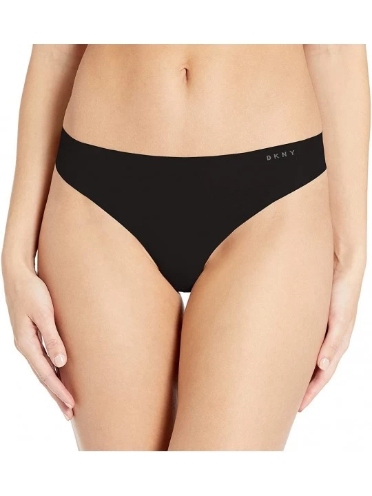 Panties Women's Litewear Seamless Cut Anywhere Thong Panty - Black/Graphite - C218HMUC6UL $16.59