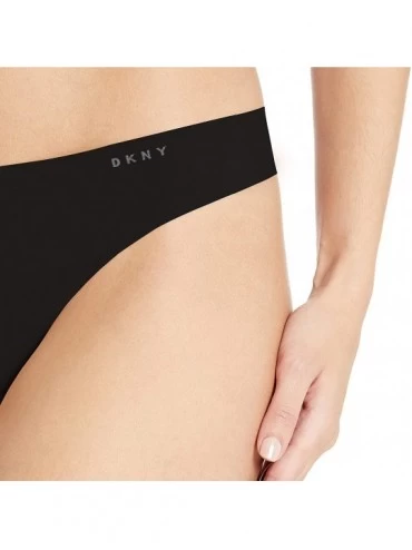 Panties Women's Litewear Seamless Cut Anywhere Thong Panty - Black/Graphite - C218HMUC6UL $16.59