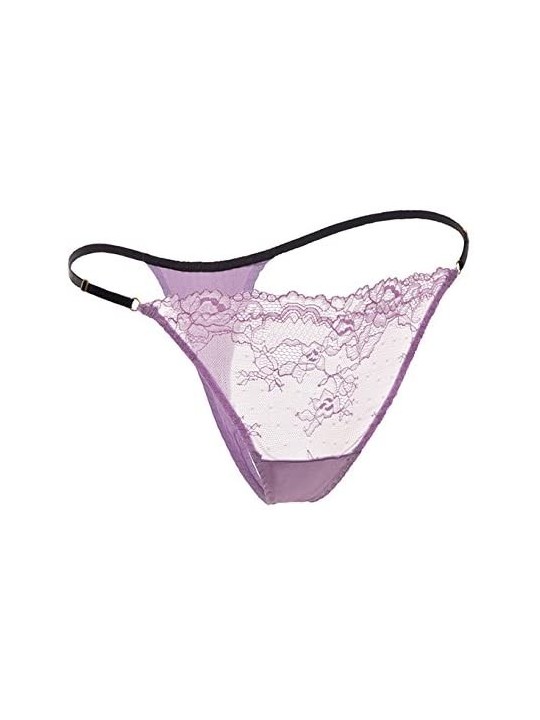 Womens Silk Satin G String Thong Panty Sexy Lace T Back Underwear