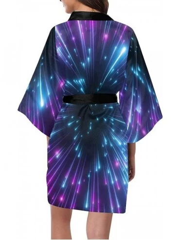 Robes Custom Rainbow Peace Sign Women Kimono Robes Beach Cover Up for Parties Wedding (XS-2XL) - Multi 3 - CO19C29EGQQ $54.24