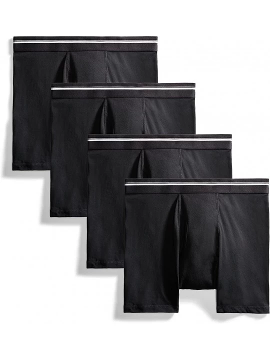 Boxer Briefs Men's 4-Pack Tag-Free Boxer Briefs - Black - C617YX96IK5 $16.42