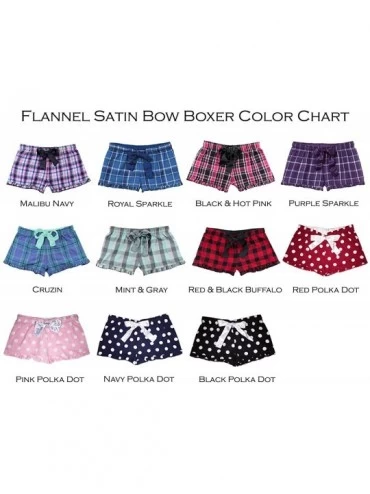 Bottoms Alpha Phi Flannel Boxers - Polka Dot - Black - C518DHOA0ZY $34.47