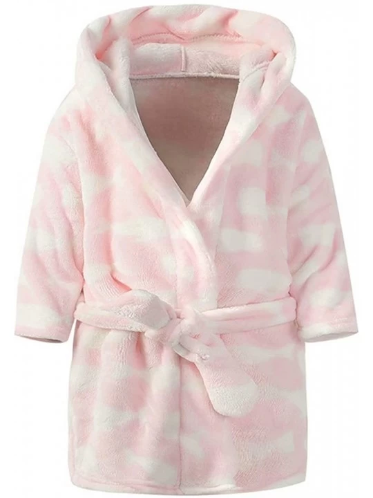 Robes Kids' & Toddler Soft Flannel Bathrobes- 1 Year - 12 Years - Pink Whale - CP187HGZLNQ $18.10