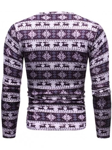 Shapewear Mens Ugly Christmas Sweater Slim Comfortably Long Sleeve Crewneck Pullover - Purple - CO18ZY32HGO $18.89