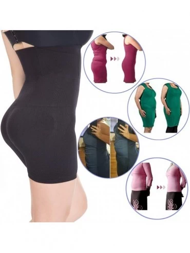 Shapewear Women Waist Trainer Shapewear Tummy Control Body Shaper Shorts Hi-Waist Butt Lifter Thigh Slimmer - Black - C918WIO...