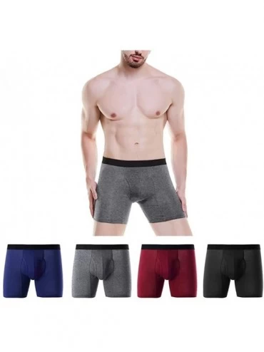 Boxer Briefs Men's Underwear Boxer Briefs Open Fly Pouch Comfortable Breathable Sport Short Leg Underpants - Blue - CF18SS2ZR...