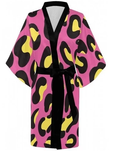 Robes Custom Rainbow Cartoon Flamingo Unicorn Women Kimono Robes Beach Cover Up for Parties Wedding (XS-2XL) - Multi 2 - CH19...