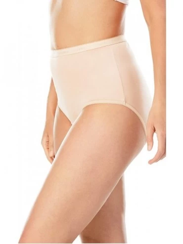 Panties Women's Plus Size 10-Pack Nylon Full-Cut Brief Underwear - Red Multi Pack (0343) - C919CK76IAX $22.11