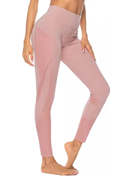 Shapewear Yoga Pants for Women- High Waist Tummy Control Workout Yoga Leggings - Pink - C3192ZHO9Z2 $18.67