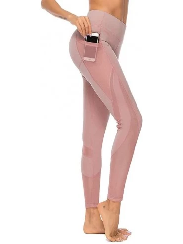 Shapewear Yoga Pants for Women- High Waist Tummy Control Workout Yoga Leggings - Pink - C3192ZHO9Z2 $18.67