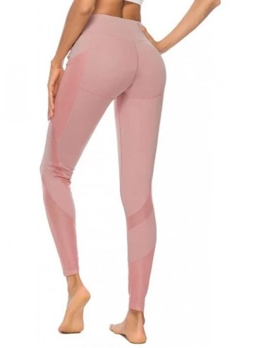 Shapewear Yoga Pants for Women- High Waist Tummy Control Workout Yoga Leggings - Pink - C3192ZHO9Z2 $18.67