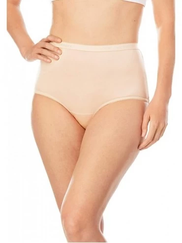 Panties Women's Plus Size 10-Pack Nylon Full-Cut Brief Underwear - Red Multi Pack (0343) - C919CK76IAX $22.11