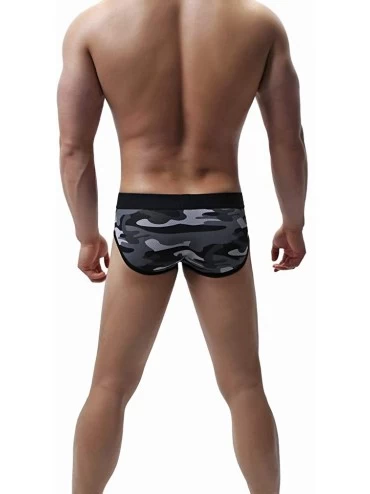 Briefs Camouflage Men's Underwear Mesh Partition Bag Nylon Comfort Underwear - Grey - CP192LQXYNN $13.14