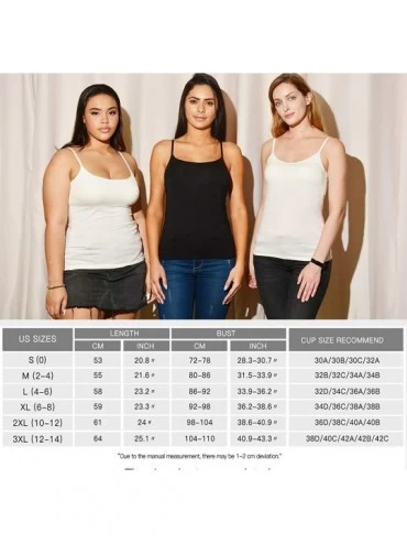 Camisoles & Tanks Womens Tank Tops Adjustable Strap Camisole with Built in Padded Bra Vest Cami Sleeveless Layer Top for Wint...
