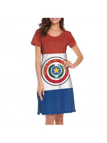 Nightgowns & Sleepshirts Women's Ireland Flag Nightgown Short Sleeve Sleepshirts Dress - White-322 - C918ANEAQOW $23.59