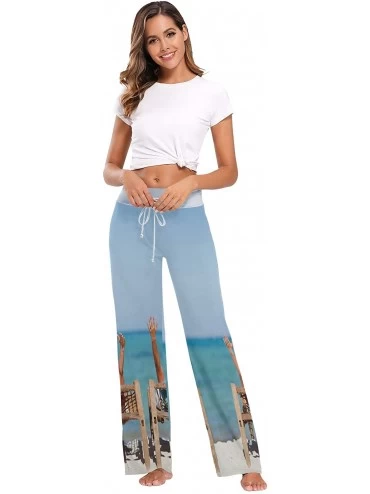 Bottoms Women's Fashion Yoga Pants Palazzo Casual Print Wide Leg Lounge Pants Comfy Casual Drawstring Long Pajama Pants - Mer...