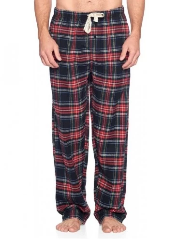 Sleep Sets Mens Flannel Long-Sleeve Top and Flannel Bottom Pajama Set - Black Stewart Plaid - C518DK3W97H $27.05