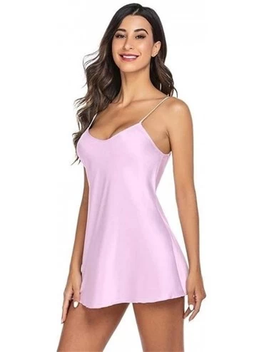 Nightgowns & Sleepshirts Women Sexy Nightgown Spaghetti Strap Mini Sleepwear Dress Lingerie Chemise Sleepshirts Summer Nightd...