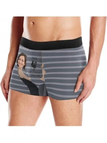 Boxer Briefs Custom Faces Print Boxer Briefs for Men Hug My Treasure Black Photo Underwear Gifts - Grey Stripe - CL194AXSHL7 ...