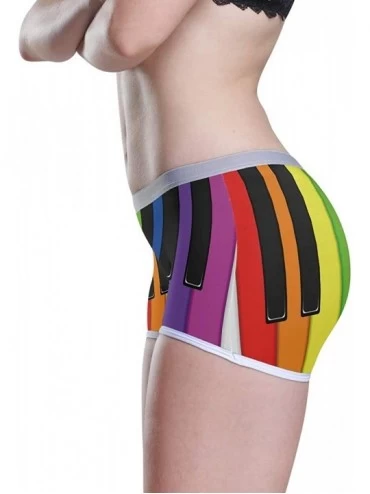 Panties Women's Soft Boy Short Neon Splatter Boxer Brief Panties - Rainbow Piano Keys - CN18T94HQX0 $13.88