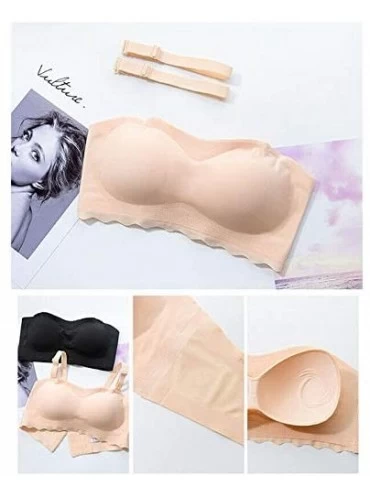 Accessories Anti-Slip Ice Silk Air Bra Strapless with Shoulder Strap & Extend The Buckle - Beige - CZ1904490E2 $24.80