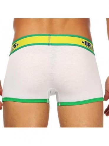 Trunks Men's Underwear Boxer Briefs Cotton No Ride-up Sport Underwear - Wht+nav+yel - CF1933OCOKL $17.88